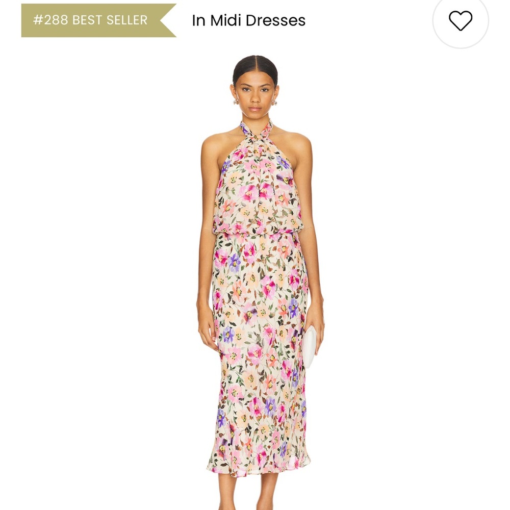 FAVORITE DAUGHTER FLORAL MIDI HALTER DRESS NWT